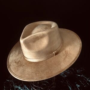 Cappuccino Vegan Suede Flat Brimmed Hat Blank