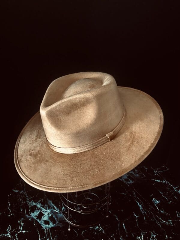 Cappuccino Vegan Suede Flat Brimmed Hat Blank