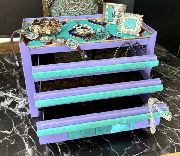 Vintage Cowgirl Jewelry Box (3 Drawer)